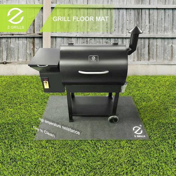 Z Grills Bbq Grill Pad Mat 48 In X 36 In Floor Protective Deck Rug Outdoor Splatter In Black Acc Pdpm4836 The Home Depot