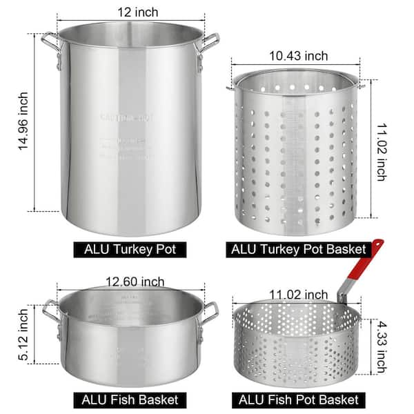 Backyard Pro 18 Qt. Aluminum Fry Pot with 1 Fry Basket for Select Outdoor  Ranges