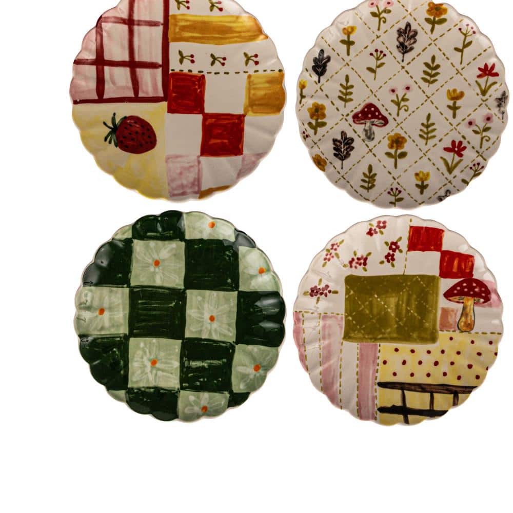 French Country Multicolor Ceramic Dinner Plate Set