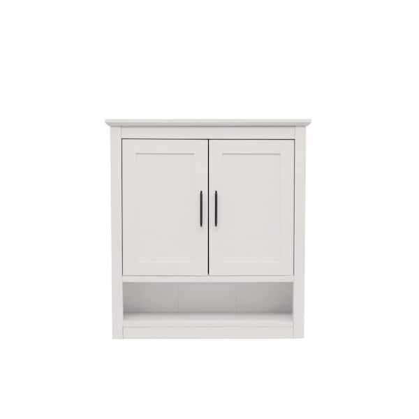29.41 in. W x 8.78 in. D x 32 in. H Bathroom Storage Wall Cabinet in White