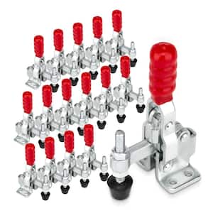 200 lbs. Holding Capacity, Quick Release Vertical Toggle Clamp w Rubber Pressure Tip 12050,(16-PacK)