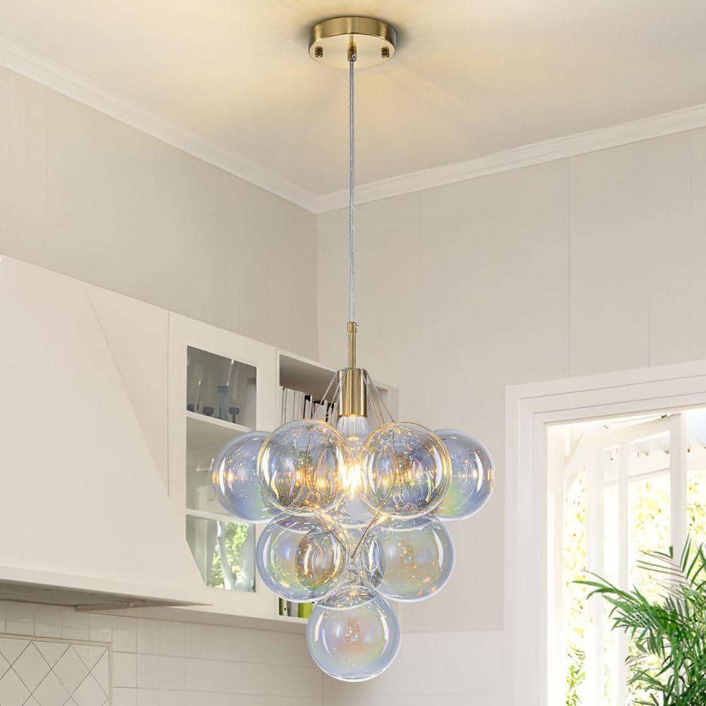 GoYeel Bublume 1-Light Gold Modern Colored Glass Bubble Chandelier
