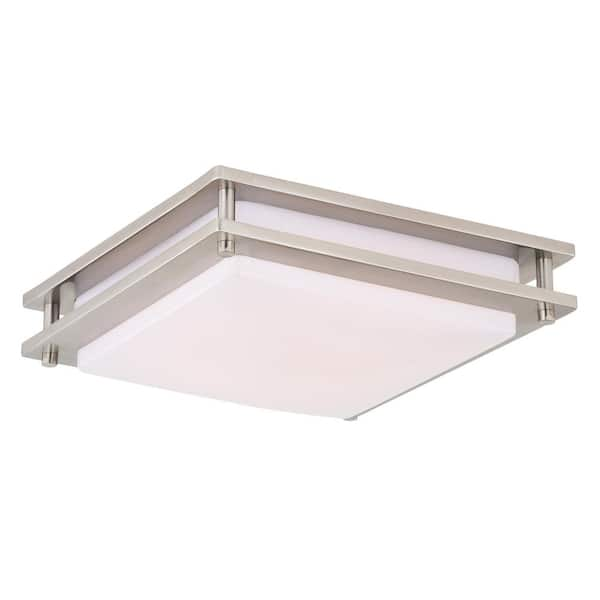 VAXCEL Horizon 12 in. W Satin Nickel LED Flush Mount Ceiling Light