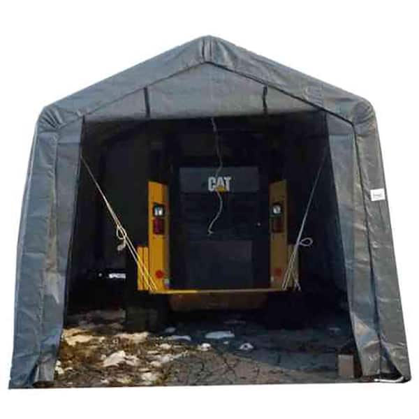 ShelterIT 12 ft. W x 28 ft. D x 8 ft. H Steel Frame Polyethylene Instant Garage/Shed without Floor