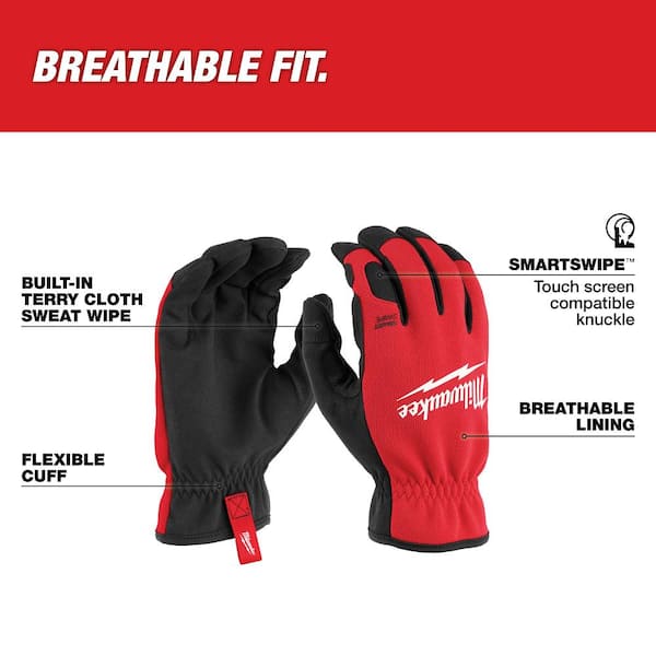 Milwaukee Medium Red Lightweight Work Glove with Flexible Cuff Milwaukee Medium Red Lightweight Work Glove with Flexible Cuff