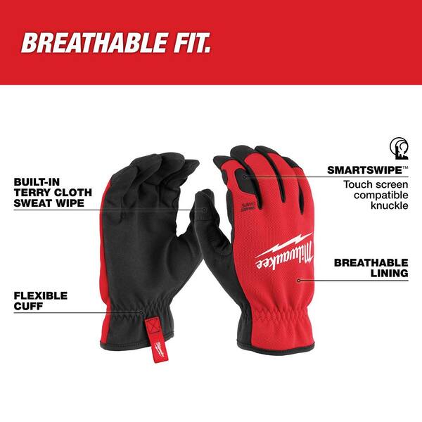 Milwaukee X-Large Red Lightweight Work Glove With Flexible Cuff