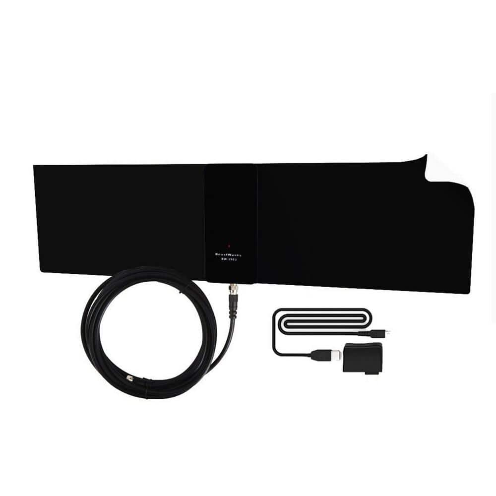 Supreme Amplified Razor Urban 50-Mile HDTV Indoor Flat Leaf Antenna with RG