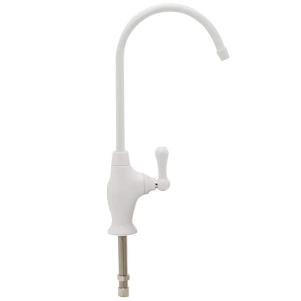 Westbrass 10 in. Classic Single-Handle Handle Cold Water Dispenser Faucet, Powder Coat White