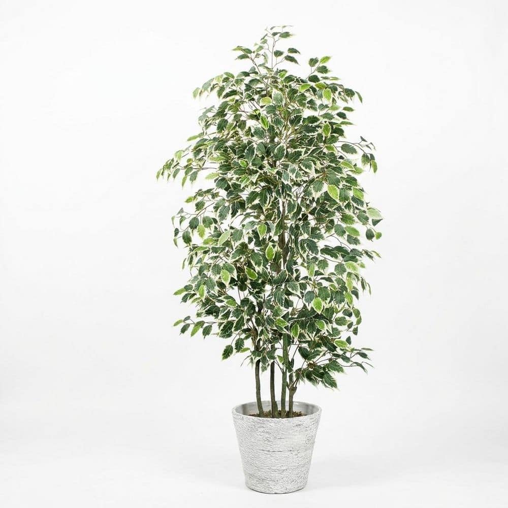 Afoxsos 6 in. 4 ft. Artificial Ficus Tree Green Indoor/Outdoor