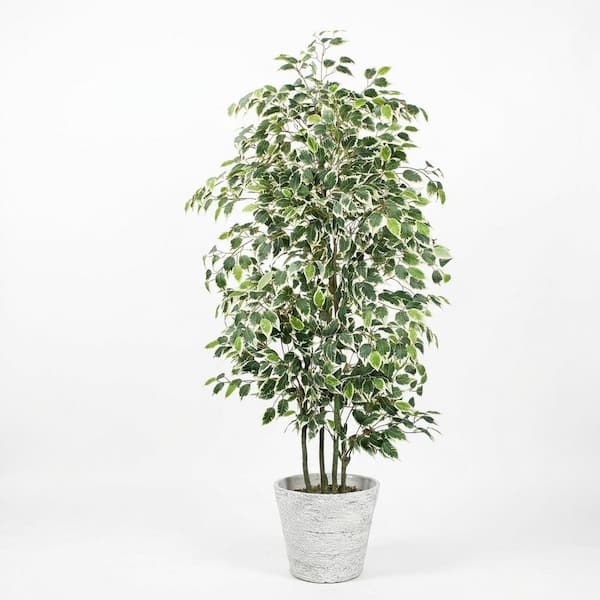 Afoxsos 6 in. 4 ft. Artificial Ficus Tree Green Indoor/Outdoor