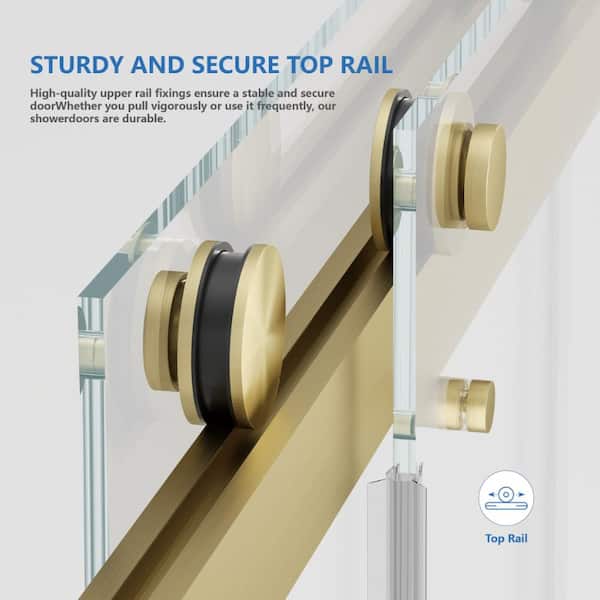 ZXDDMS 55 in.-59 in.W x 72 in.H Double Sliding Frameless Shower