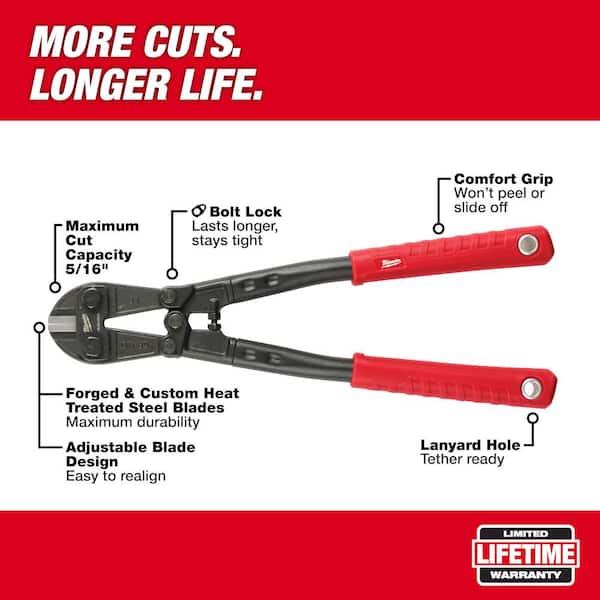 14 in. Bolt Cutter With 5/16 in. Max Cut Capacity with 24 in. Bolt Cutter With 7/16 in. Max Cut Capacity