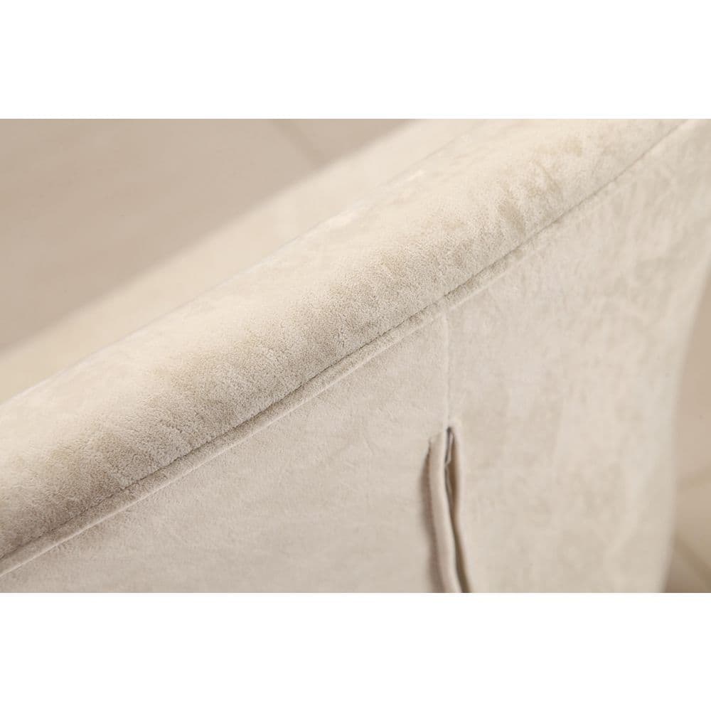 Blossom White Velvet Swivel Barrel Chair with Metal Base