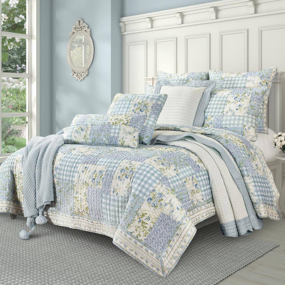 Kara Blue Cotton Full/Queen Quilt