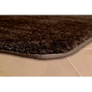 Traditional Chocolate 21 in. x 34 in. Washable Bathroom 3 Piece Rug Set
