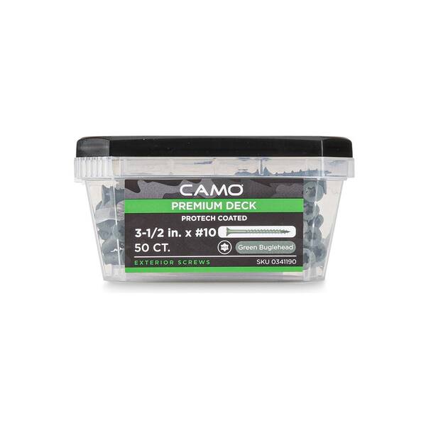CAMO 3-1/2 in. #10 Green Star Drive Exterior Bugle Head Wood Deck Screws (50-Count)
