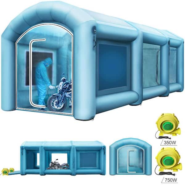 Inflatable Paint Booth, 20 x 10 x 8 ft. Spray Paint Booth, High Powerful 750 W+350 W, for Car Parking Tent Workstation