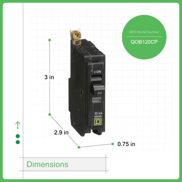 Square D QO 20-Amp Single-Pole Bolt-On Circuit Breaker (QOB120CP