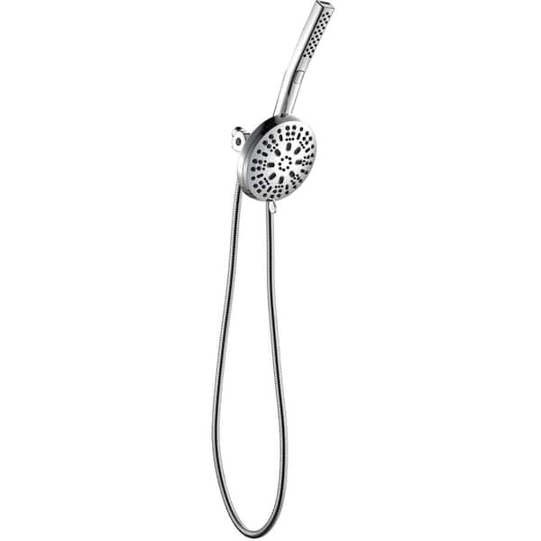 8-Spray Dual Tub Wall Mount Fixed and Handheld Shower Heads 1.8 GPM 6.5 in. Polished Chrome with 60 in. Hose