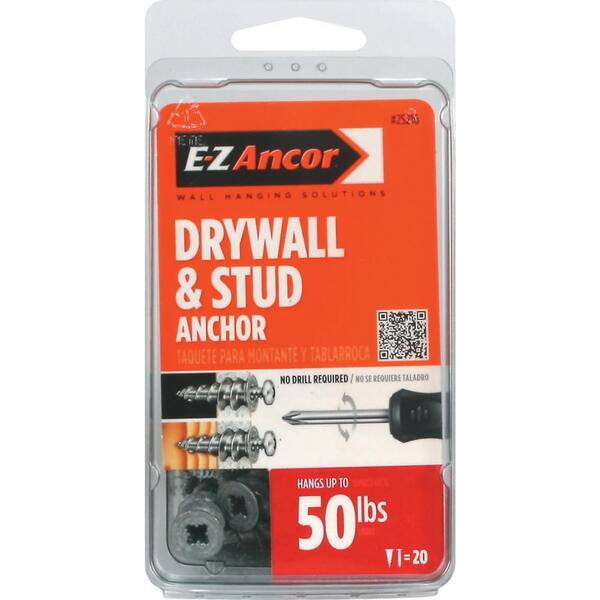 E-Z Ancor Stud Solver #7 x 1-1/4 in. Zinc Plated Alloy Phillips Flat-Head Anchors with Screws (20-Pack)