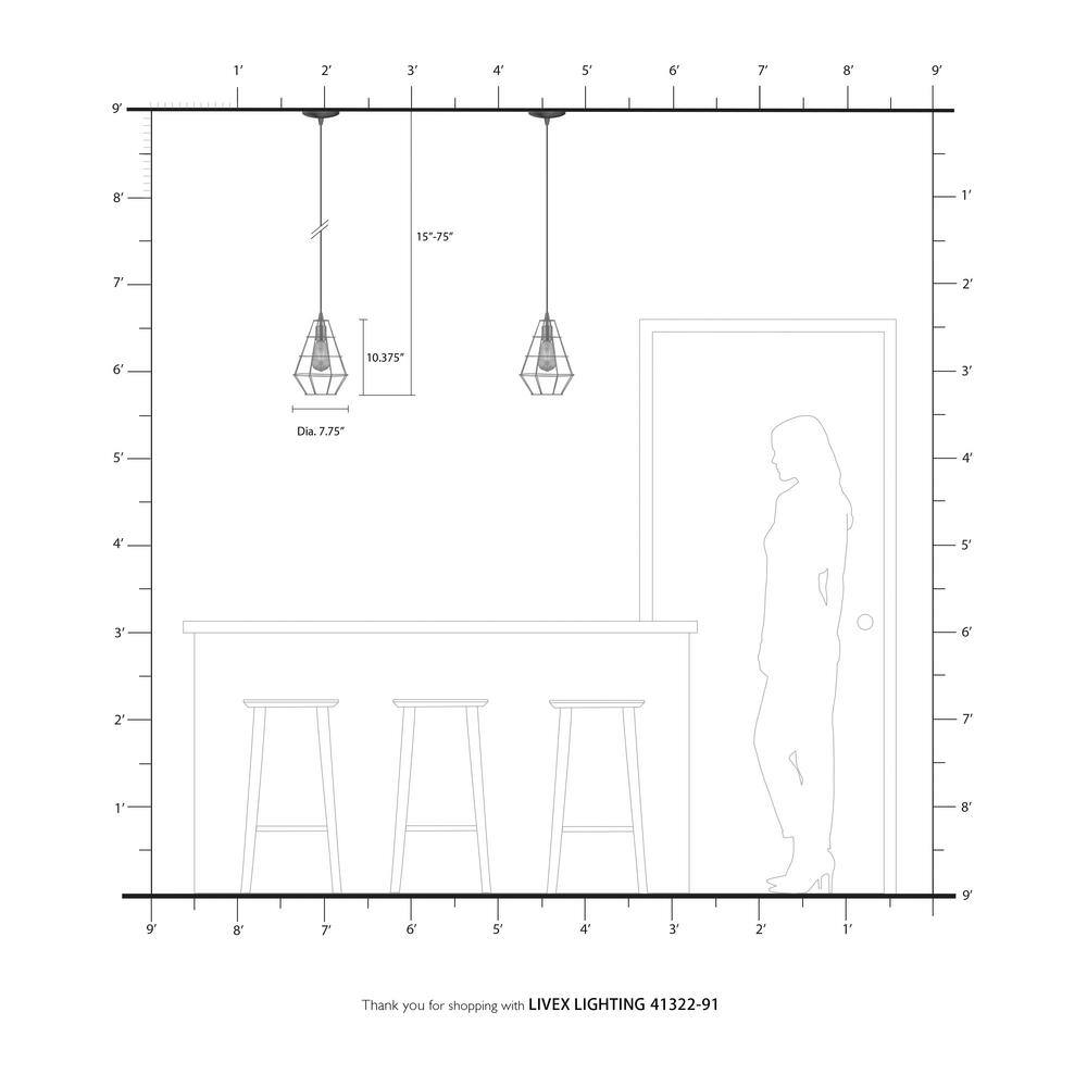 Brushed Nickel Geometric Mini Pendant Light for Indoor/Outdoor