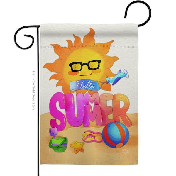 Ornament Collection 13 in. x 18.5 in. Hello Summer Garden Flag