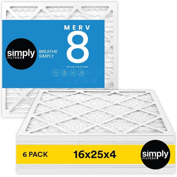 16 in. x 25 in. x 4 in. MERV 8 FPR 5 Pleated Furnace Air Filter (6-Pack)