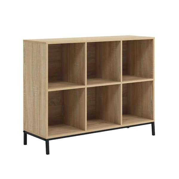 SAUDER North Avenue Grey and Charter Oak 2x3 Storage Organizer Cabinet  425063 - The Home Depot