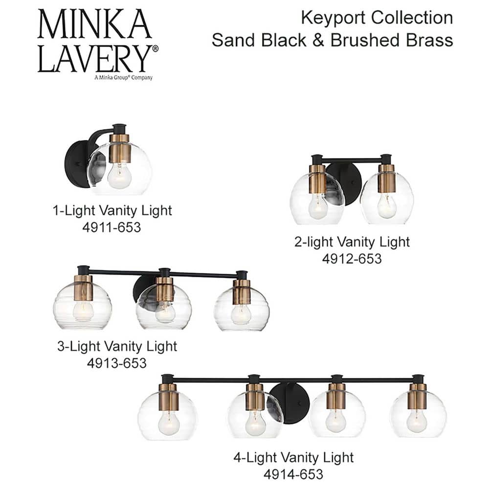 Sand Coal and Brushed Brass 3-Light Bath Vanity with Clear Glass