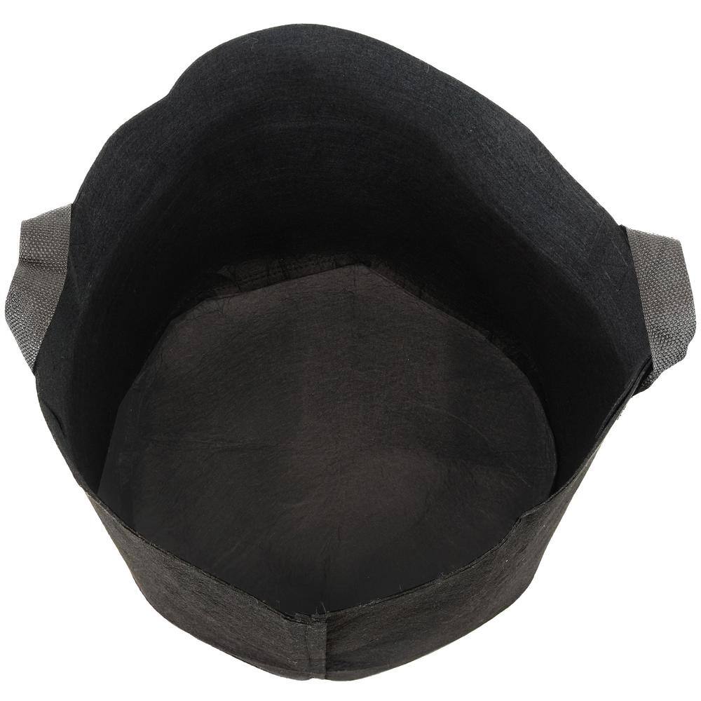 Black Polypropylene Fabric 7-Gallon Garden Grow Bag with Handles