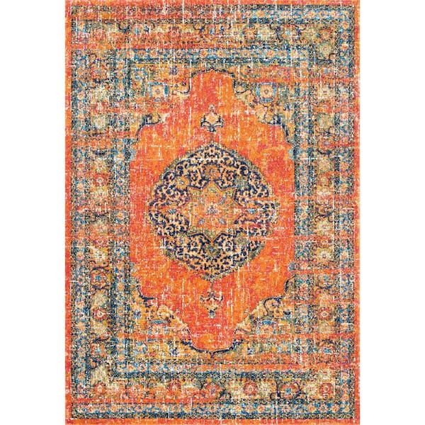 nuLOOM Olivia Persian Vintage Orange 8 ft. x 10 ft. Area Rug