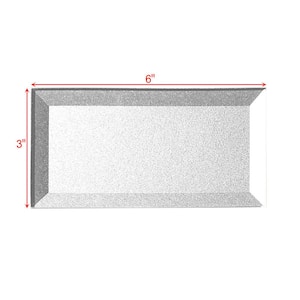 Secret Dimensions Silver Beveled Subway 3 in. x 6 in. x Glass Peel and Stick Tile (12 sq. ft./Case)