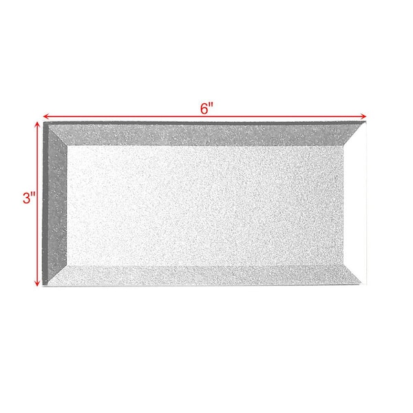 ABOLOS Secret Dimensions Silver Beveled Subway 3 in. x 6 in. x Glass Peel and Stick Tile (12 sq. ft./Case)