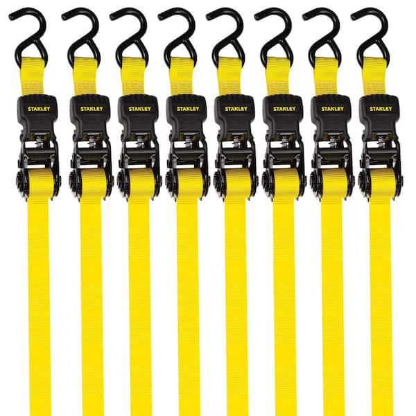 Ratchet Straps 1 in. x 10 ft. / 1500 lbs. Break Strength (8-Pack)