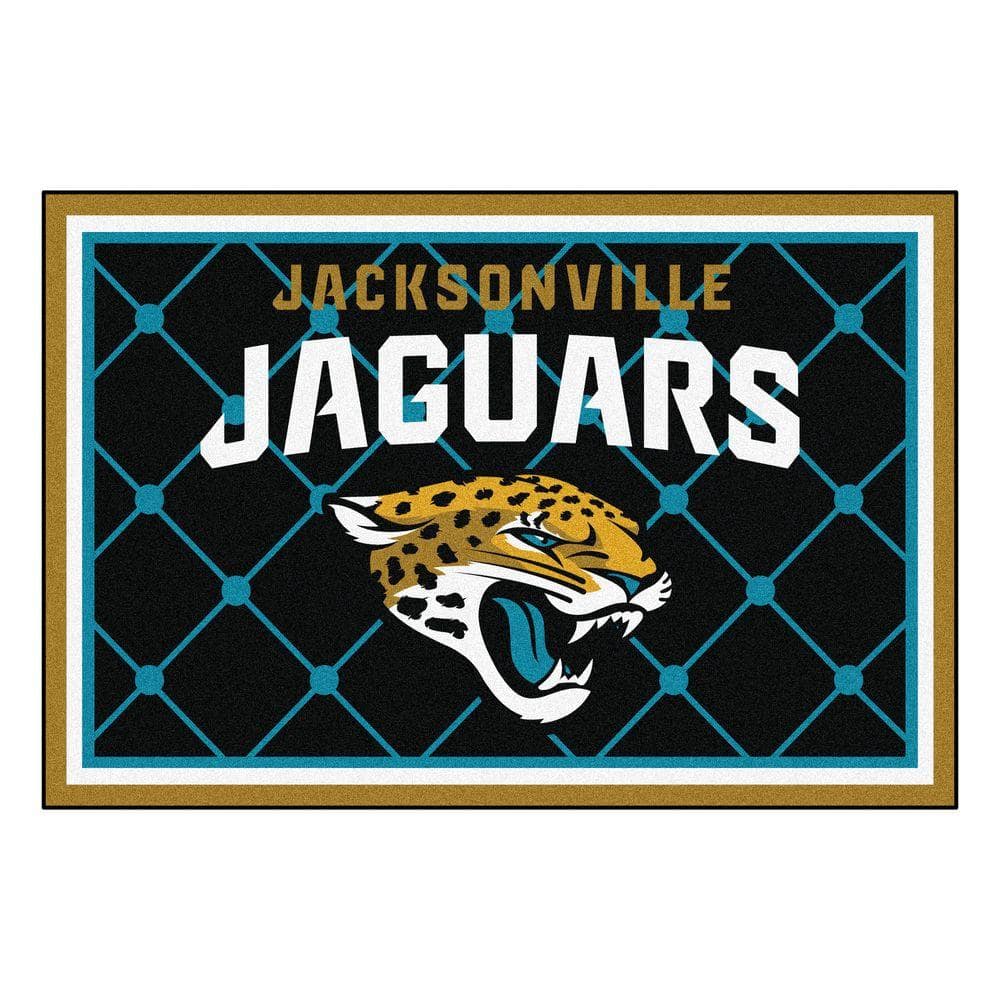 FANMATS Jacksonville Jaguars 3 ft. x 6 ft. Football Field Runner Rug 7355 -  The Home Depot