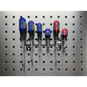 9 in. Multi-Ring Tool Holder Stainless Steel LocBoard Hooks (1-Pack)