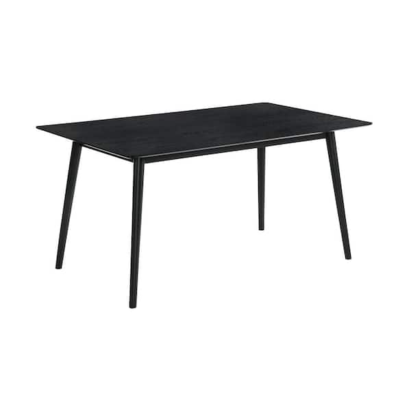 Benjara 59 in. Black Wood Top 4 Legs Dining Table (Seat of 4) BM270437 ...