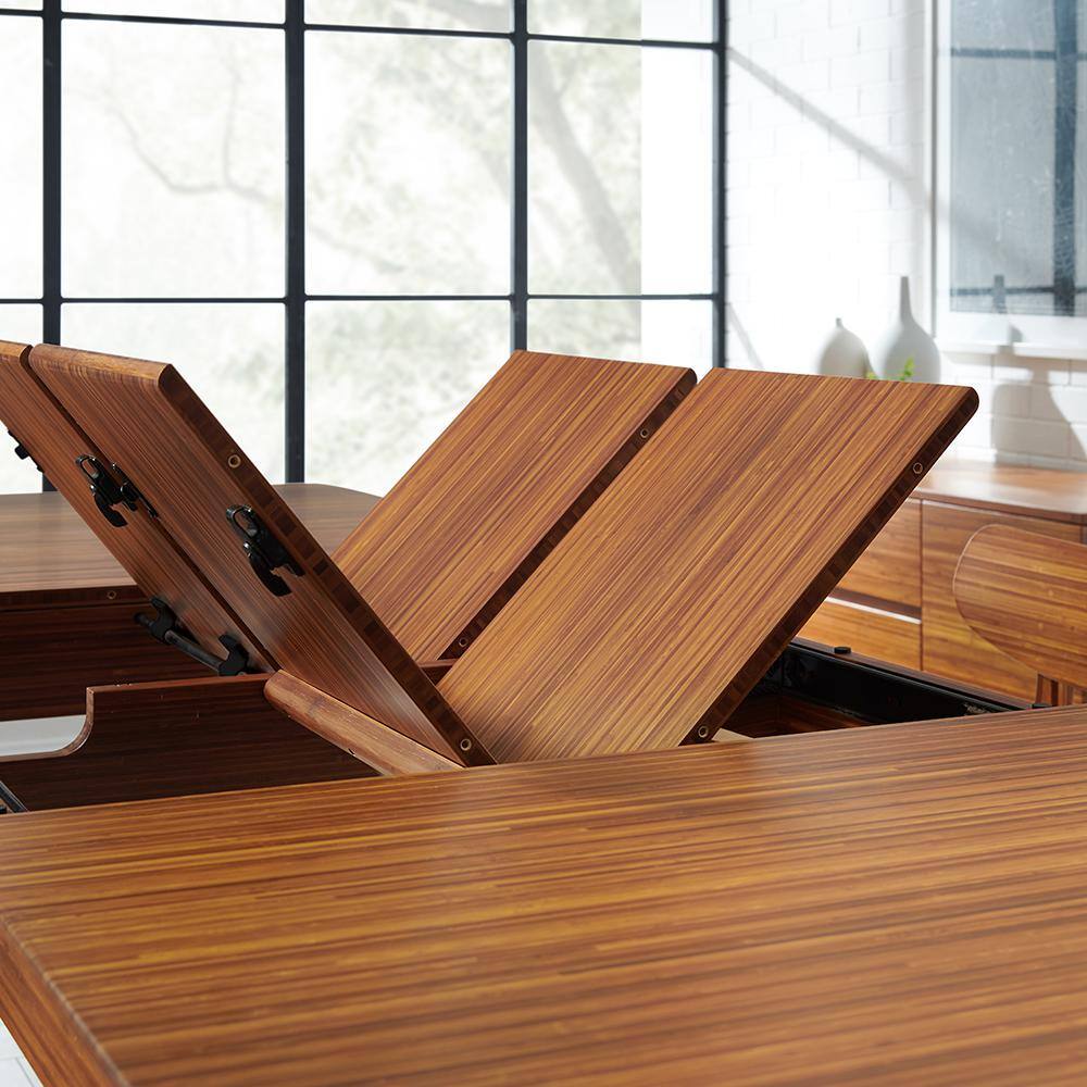 Erikka Solid Bamboo Extendable Dining Table in Amber