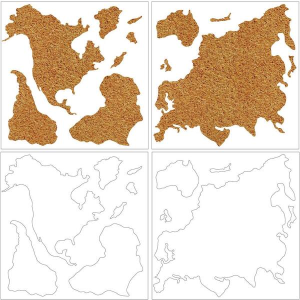 WallPops - 26 in. x 26 in. Cork Map Pinboard Wall Decal
