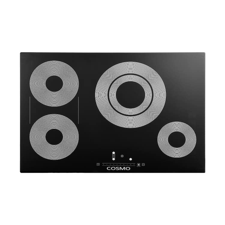 Cosmo 30 in. Electric Ceramic Glass Cooktop with 4 Elements, Triple Zone Element, Sync Burners in Black