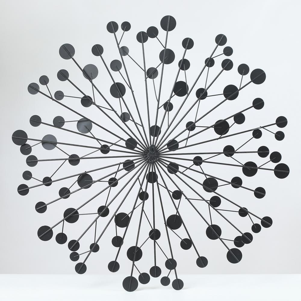 Mid-Century Modern Multicolor Iron Starburst Wall Sculpture
