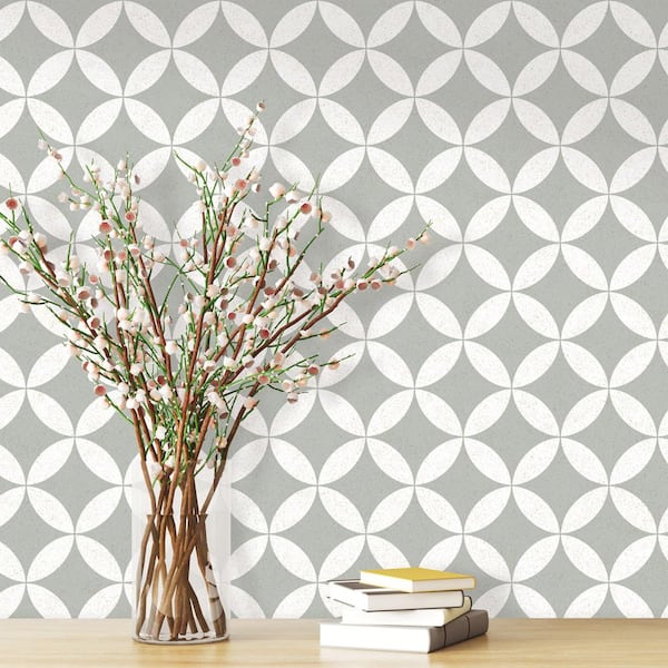 Stone Grey Terrazzo Star Vinyl Peel and Stick Wallpaper Roll (Covers 28 sq. ft.)