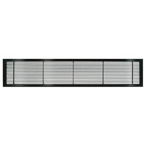 AG10 Series 4 in. x 24 in. Solid Aluminum Fixed Bar Supply/Return Air Vent Grille, Black-Gloss