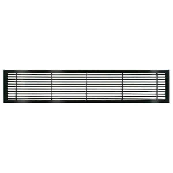 Architectural Grille AG10 Series 4 in. x 24 in. Solid Aluminum Fixed Bar Supply/Return Air Vent Grille, Black-Gloss