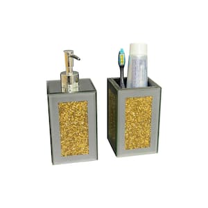 Ambrose Exquisite 2-Piece Square Soap Dispenser and Toothbrush Holder