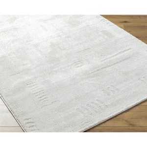 Freud 8 ft. x 10 ft. White Solid Color Indoor Area Rug