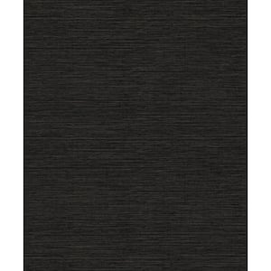 Lustre Collection Black Smooth Weave Shimmer Finish Paper on Non-woven Non-pasted Wallpaper Roll