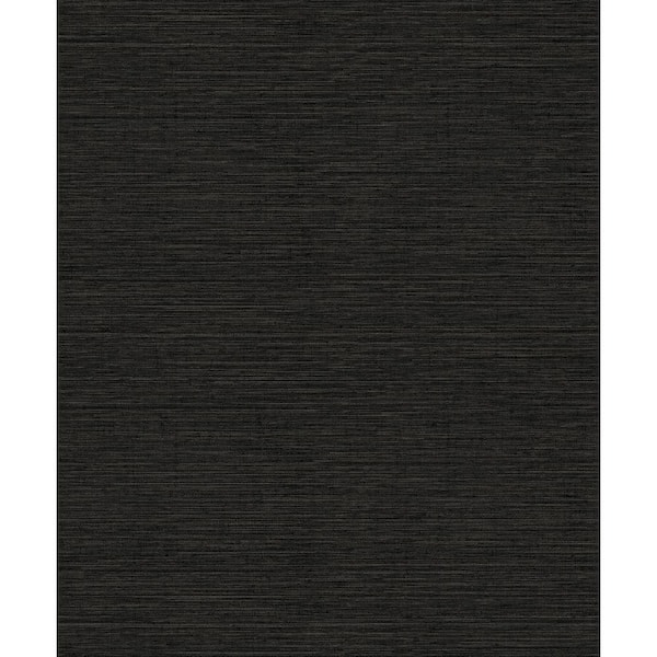 Unbranded Lustre Collection Black Smooth Weave Shimmer Finish Paper on Non-Woven Non-Pasted Wallpaper Roll Sample