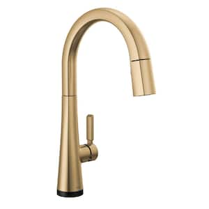 Monrovia Single-Handle Pull Down Sprayer Kitchen Faucet with Touch2O Technology in Lumicoat Champagne Bronze