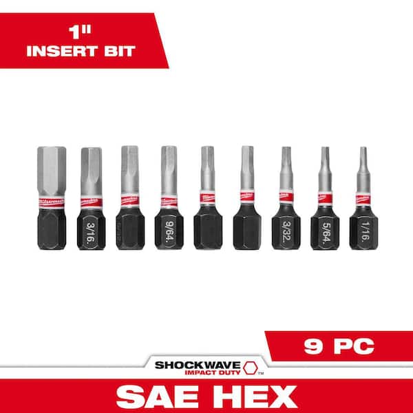 SHOCKWAVE Impact Duty Alloy Steel Hex Screw Driver Bit Set (9-Piece)